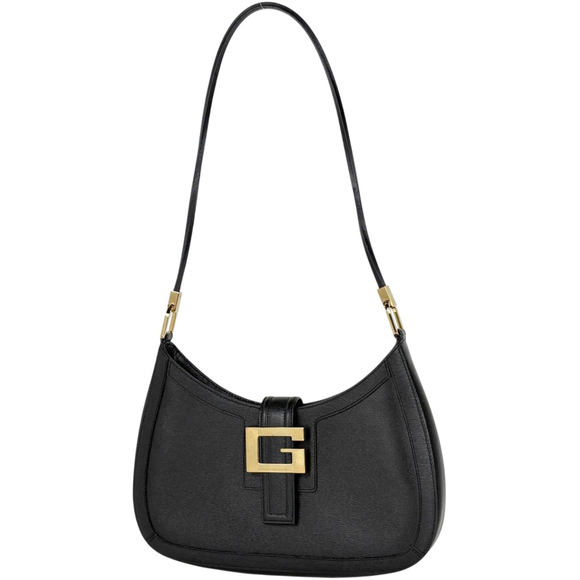 GUCCI Authentic Black Leather Shoulder Bag